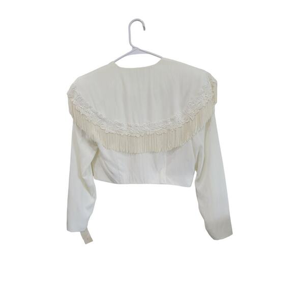 NEW Vintage The Collection By Eletra Casadei Crop Fringe Bolero Jacket Skirt Set - Picture 5 of 14